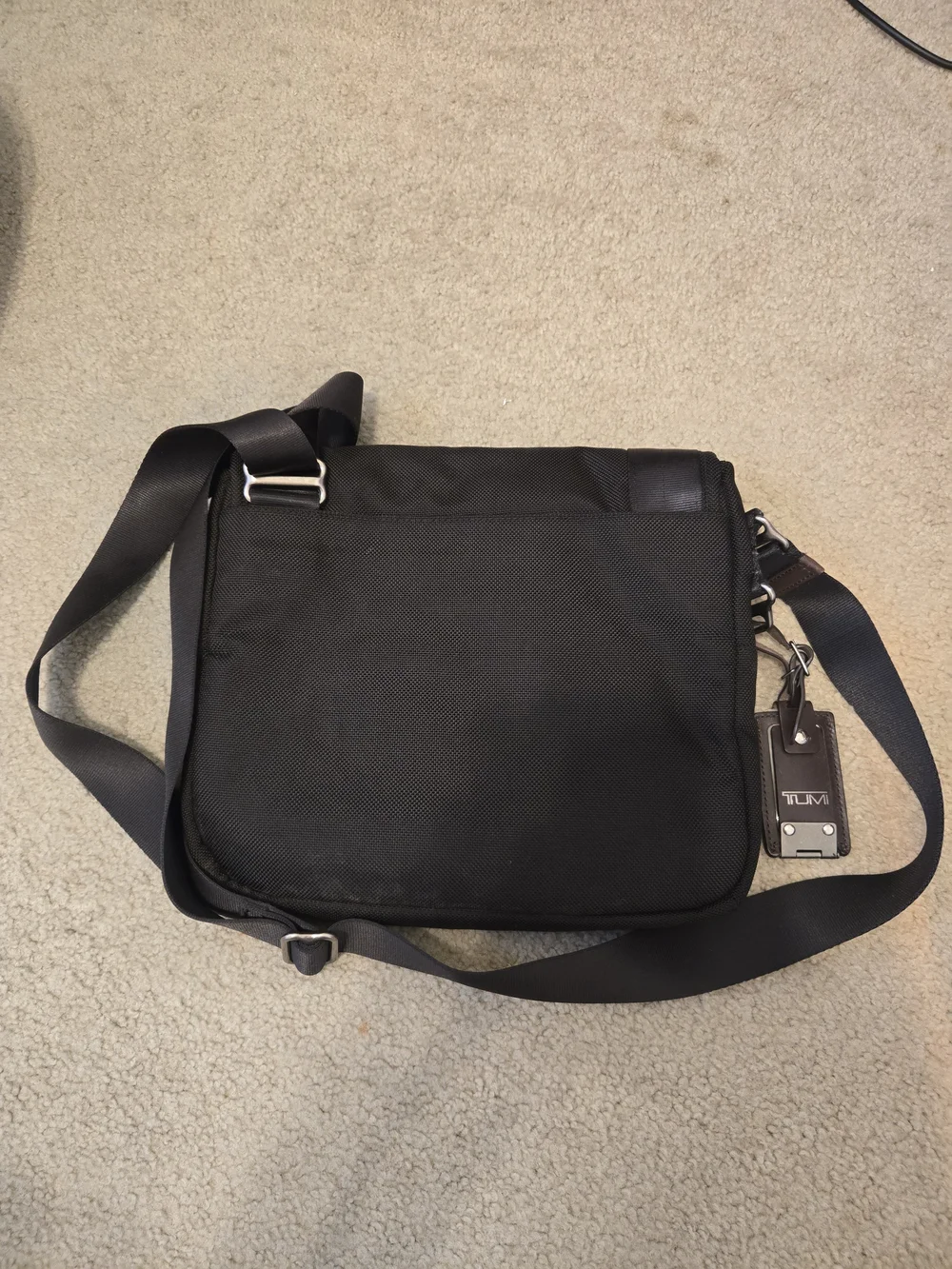 Tumi Black Crossbody Messenger Bag - Black Unisex